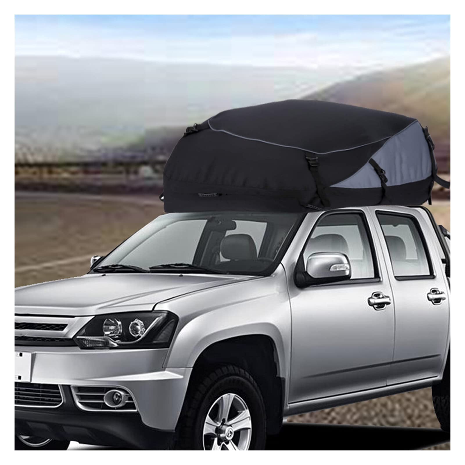**350L Universal Waterproof Car Roof Cargo Bag - Heavy-Duty Oxford Fabric with 8 Reinforced Straps for Travel, Camping & Road Trips**