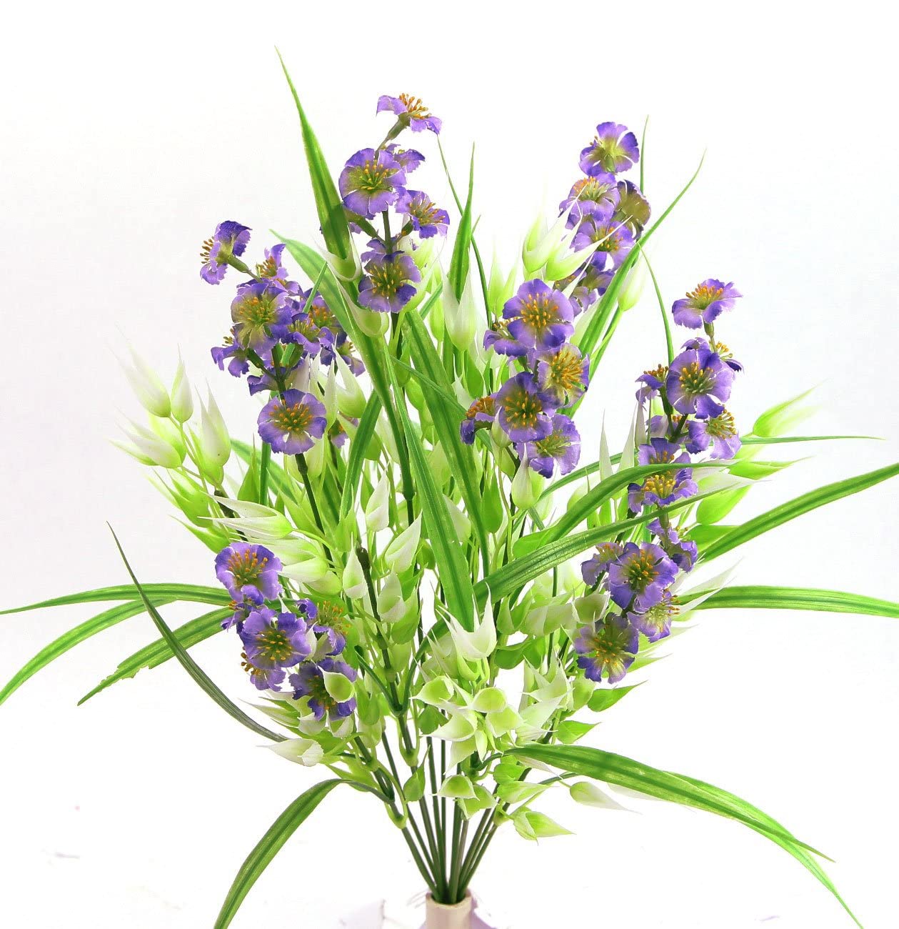 Artificial Phlox & Oats Mix Silk Flower Bush Purple - Realistic Faux Floral Arrangement for Home Decor, Wedding Centerpieces, and Office Decoration