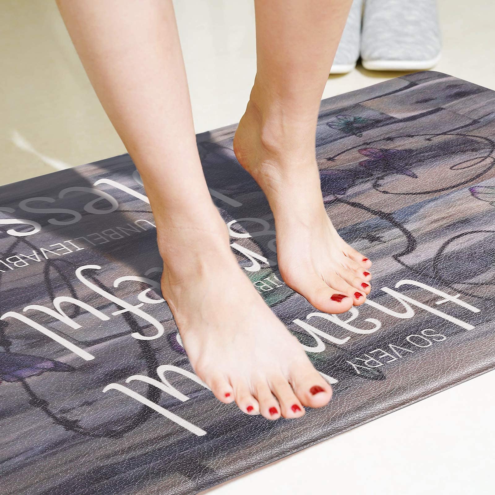 Anti-Fatigue Kitchen Mat - Non-Slip Cushioned PVC Floor Rug for Standing Comfort | Waterproof Ergonomic Design | Perfect for Kitchen, Sink & Home Use | Ideal for Cooking, Dishwashing & Long Standing Hours