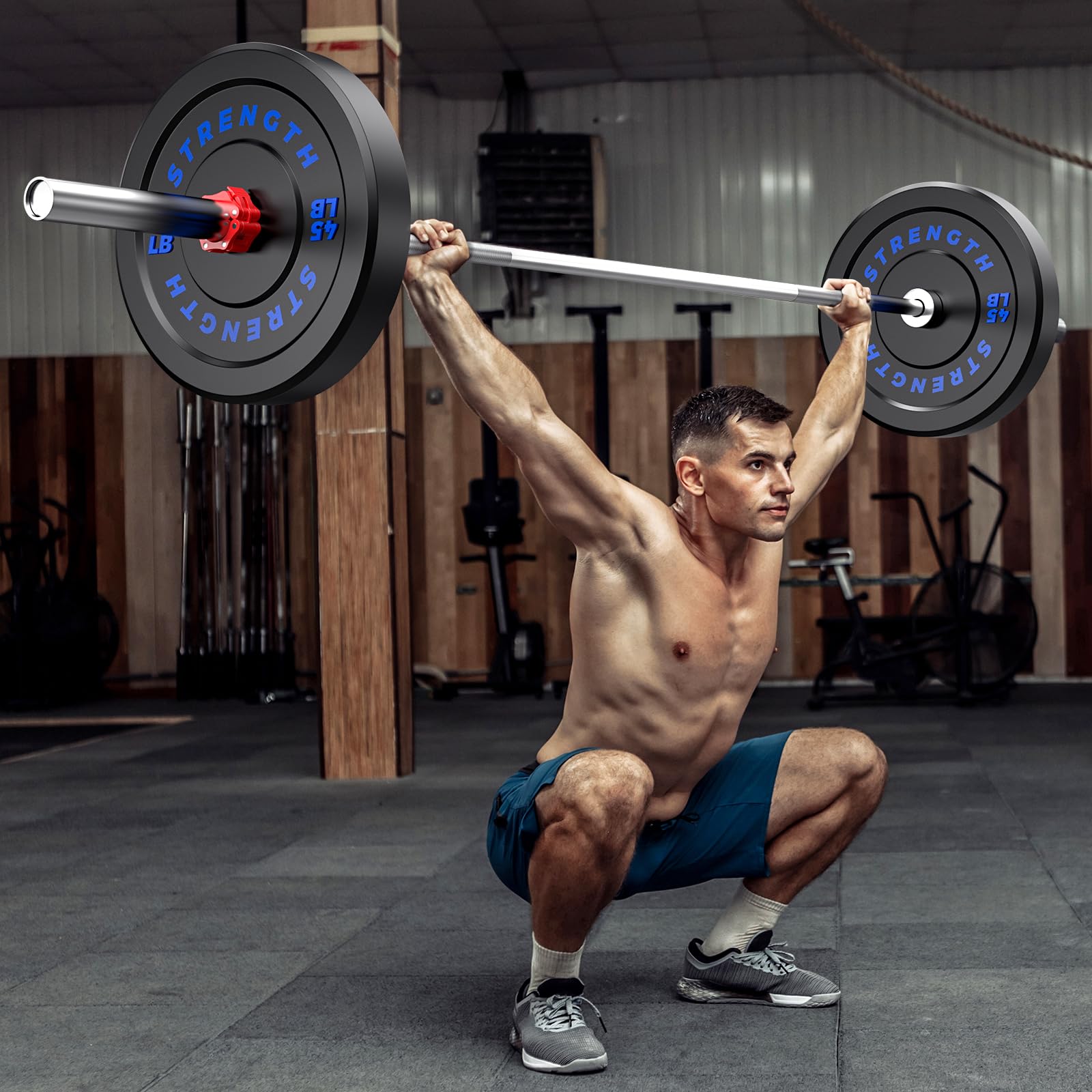 Olympic Rubber Bumper Weight Plates - 2 Inch Thick Durable Home Gym Equipment for CrossFit, Powerlifting & Strength Training - Perfect for Deadlifts, Squats & Functional Fitness Workouts