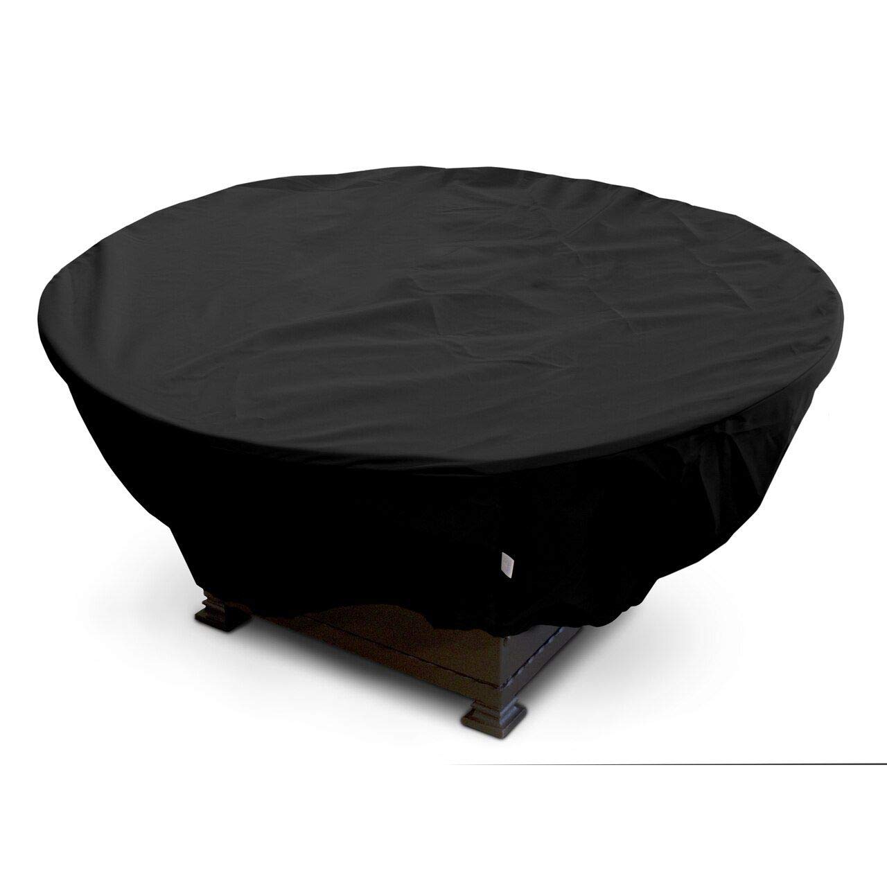 KOVERROOS 35 Inch Round Fire Pit Cover - 16 Inch Height Weathermax Waterproof Outdoor Patio Cover for Fire Pits - Black - Perfect for Backyard, Deck, and Camping
