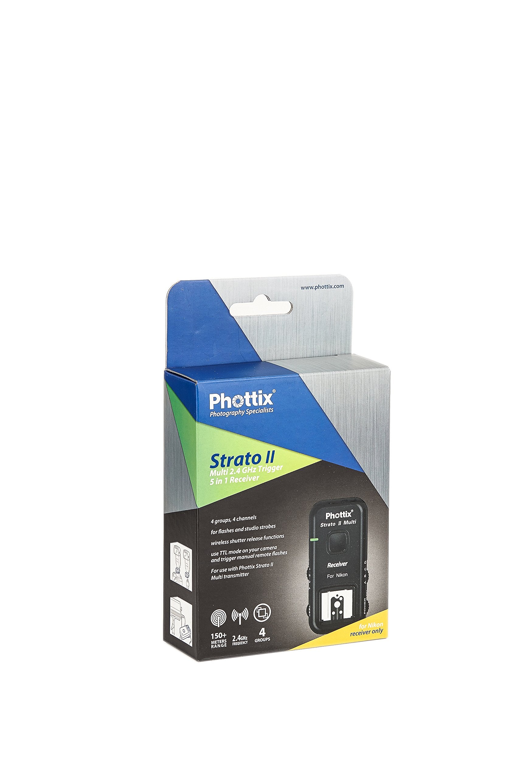 Phottix Stratos II Multi 5-in-1 Wireless Flash Trigger Receiver for Nikon DSLR Cameras - Perfect for Studio Photography & Off-Camera Flash