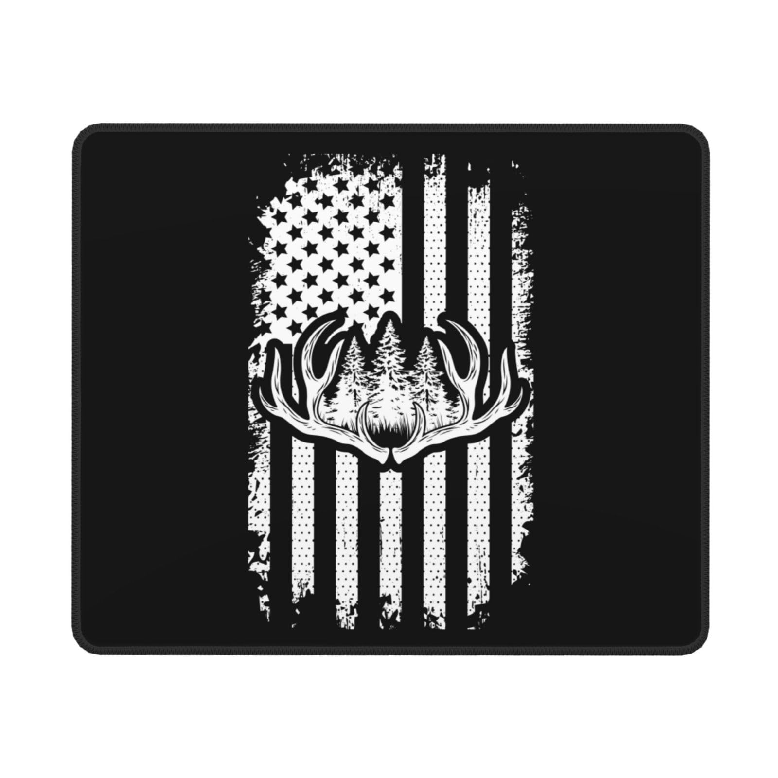 SIYTUAU American Flag Hunting Mouse Pad - Waterproof, Non-Slip Rubber Base for Laptop & Office Use (10x12 inches) - Perfect for Gaming, Work & Home Office Setup