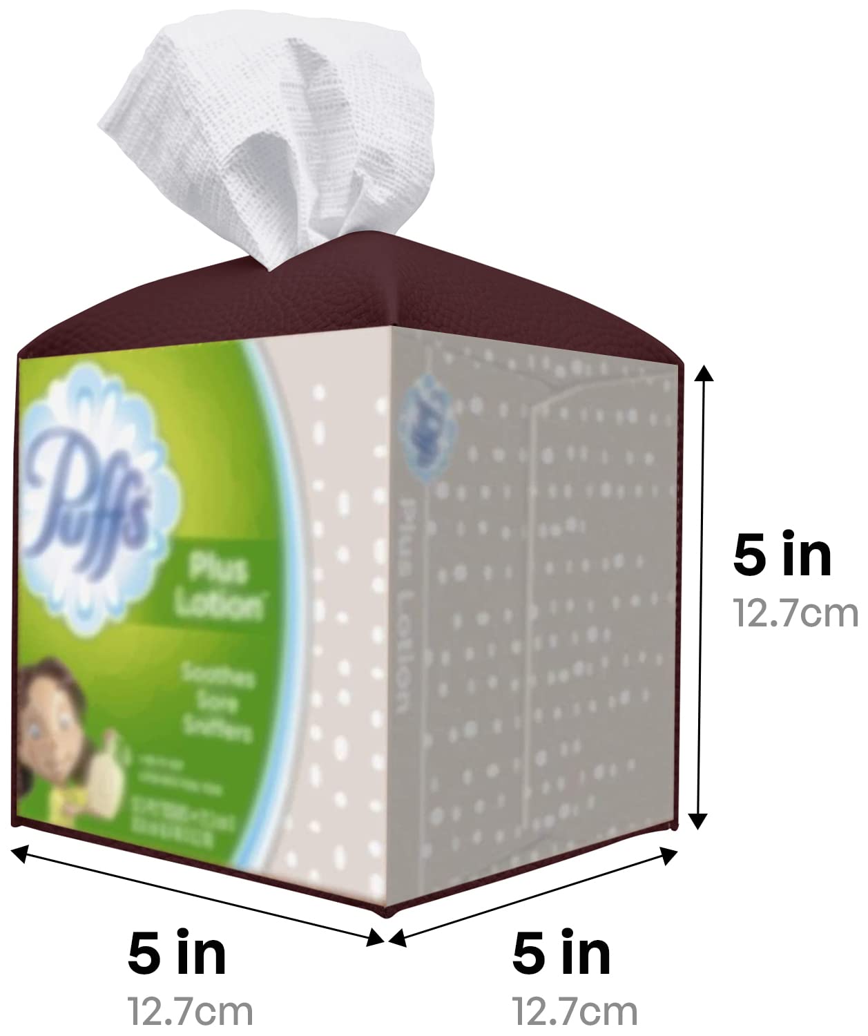 Carrotez Modern PU Leather Square Tissue Box Cover - Decorative Holder & Organizer for Home, Office & Car - 5
