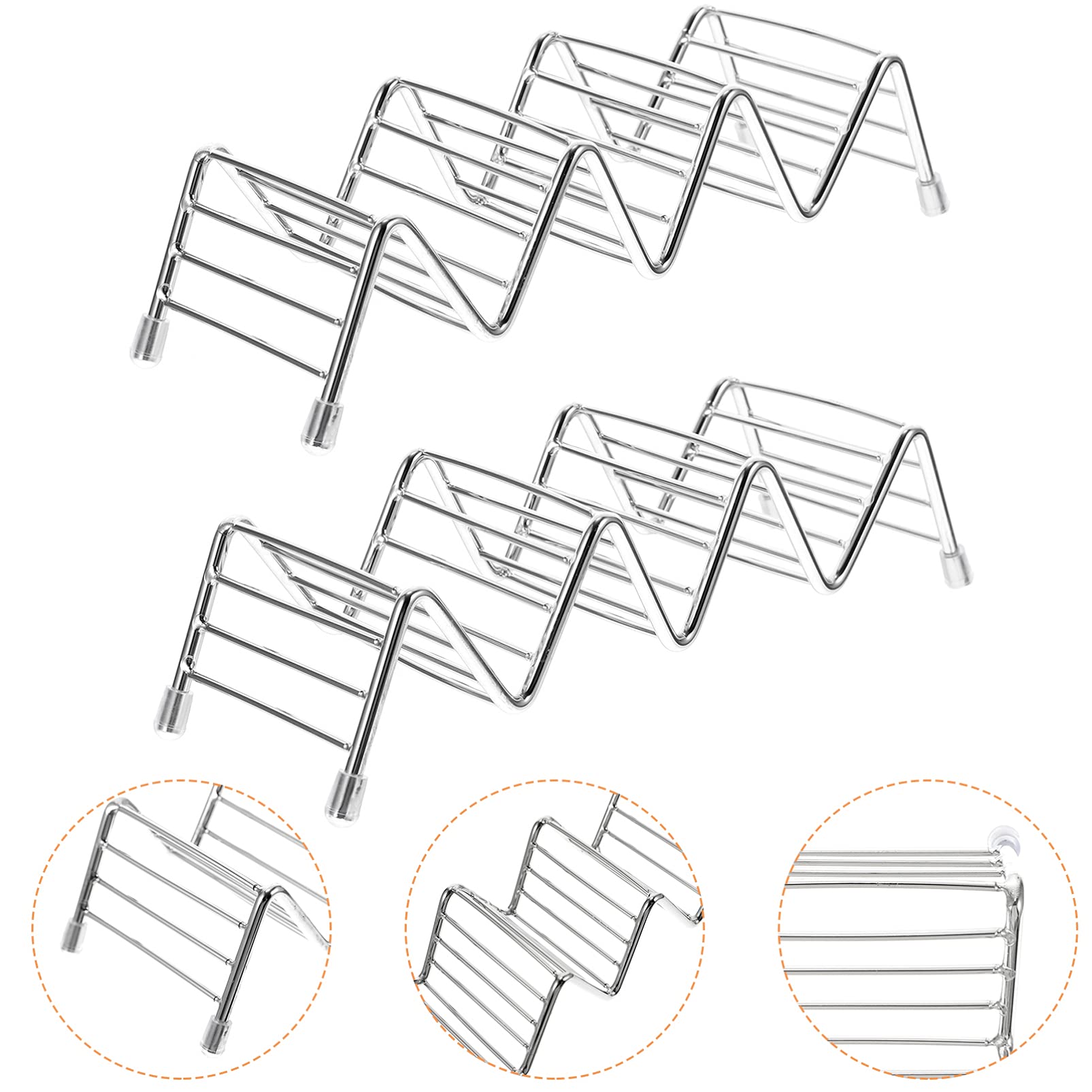 Stainless Steel Taco Holder Set - 2-Piece Burrito Rack for Kitchen Display & Storage | Durable, Rust-Proof Taco Stands | Perfect for Restaurants, Food Trucks & Home Kitchens