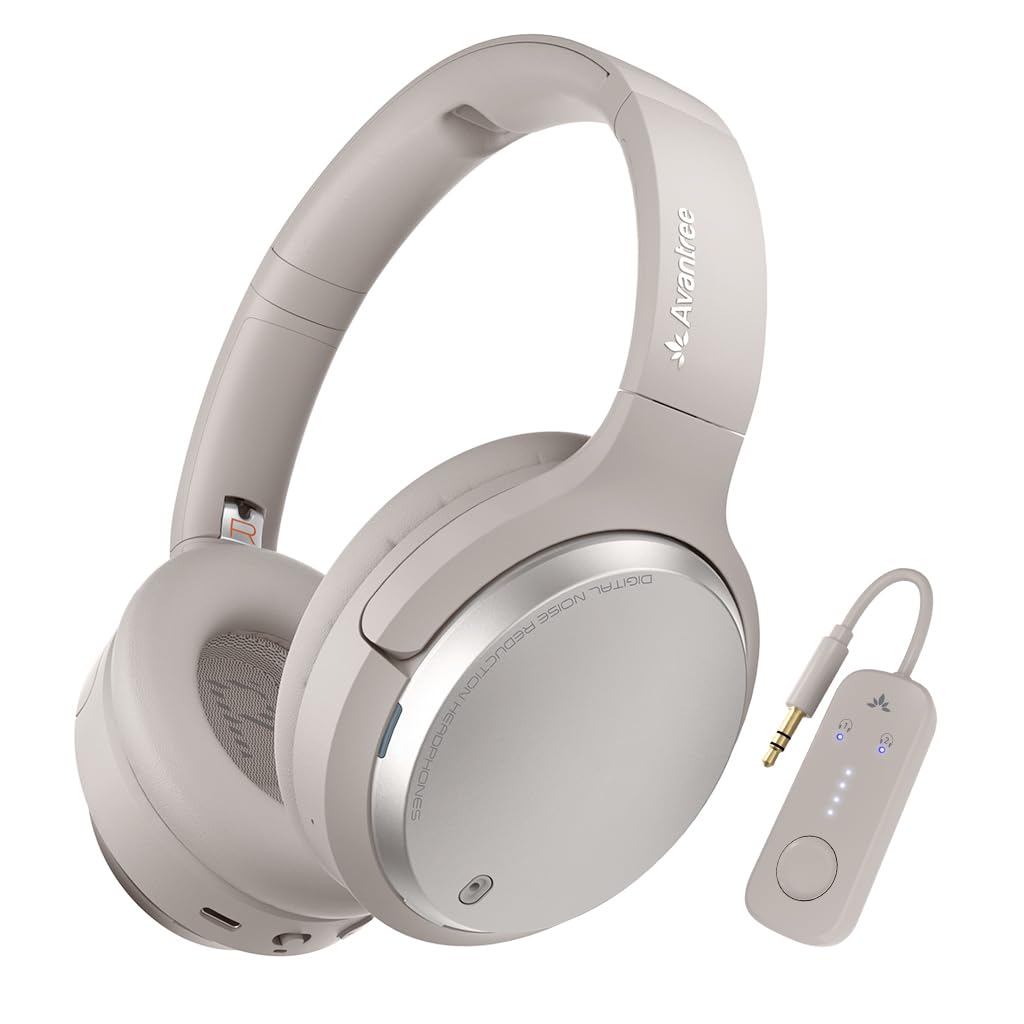 Avantalk Sky Eon Wireless Bluetooth Headphones with Active Noise Cancelling (ANC) - Over-Ear Headphones for Travel, Work & Music, 45-Hour Battery Life, Comfortable Earpads, Ambient Mode - Perfect for Airplane, Commuting & Office Use