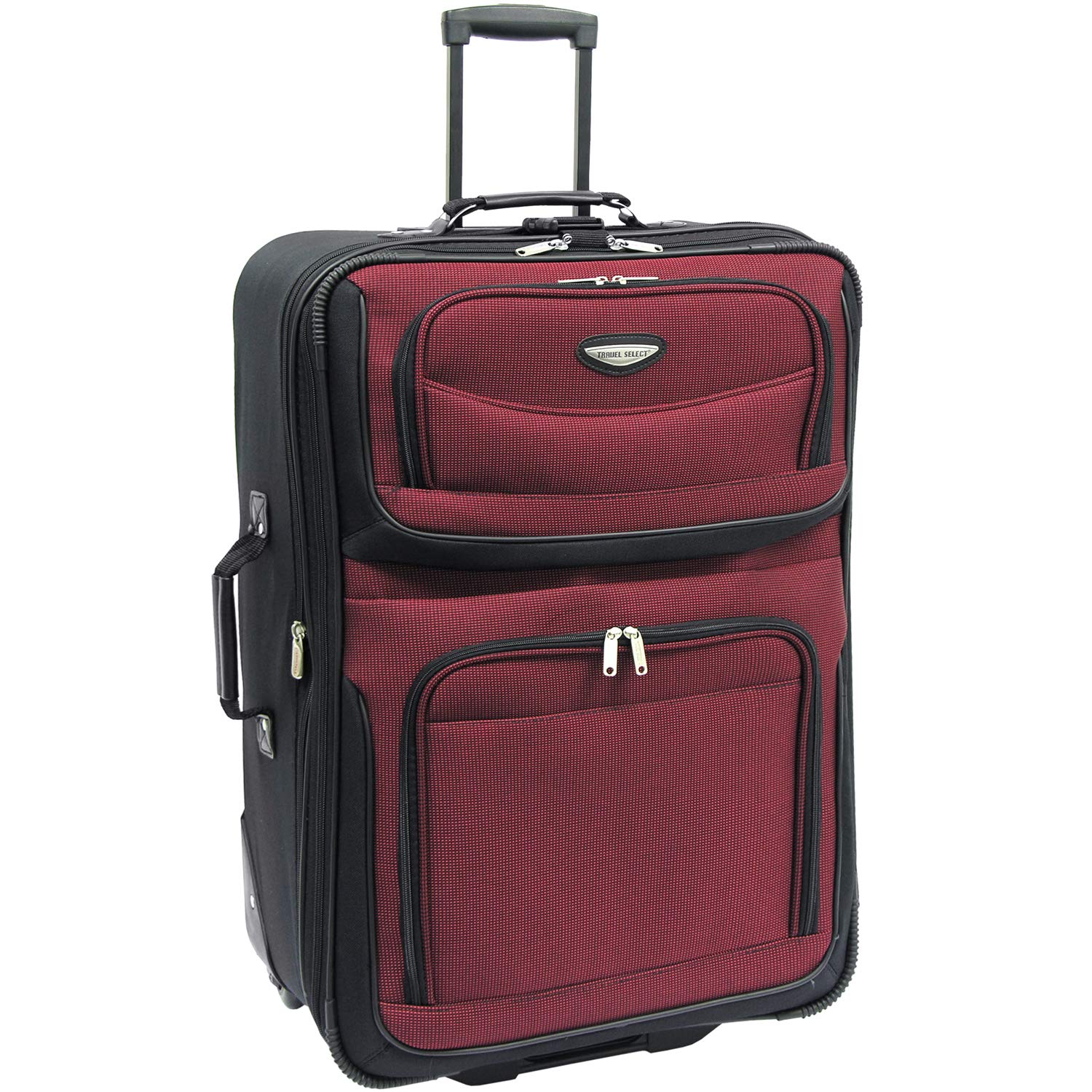 Travel Select Amsterdam Expandable Rolling Upright Luggage Set - Burgundy (8-Piece) | Durable Suitcase for Business Trips & Family Vacations