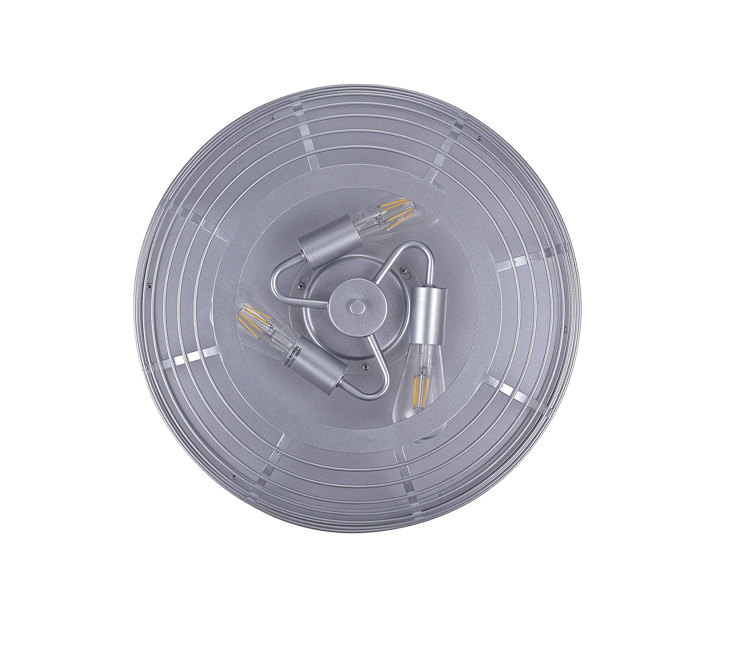 Fanaway Carbondale 48-inch Ceiling Fan with Light - Gray Silver & Clear Blades - Perfect for Living Room, Bedroom, and Outdoor Patio Cooling