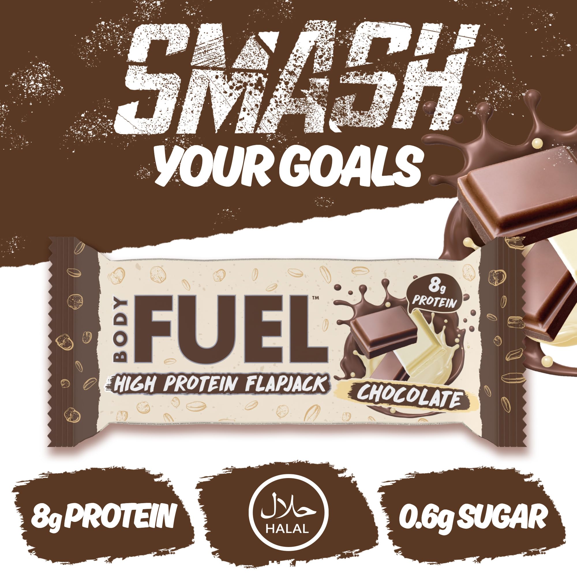 Applied Nutrition Bodyfuel Flapjack Protein Bar - 12 Pack (40g Each) | High Protein Snack for Gym, Workout & Energy Boost
