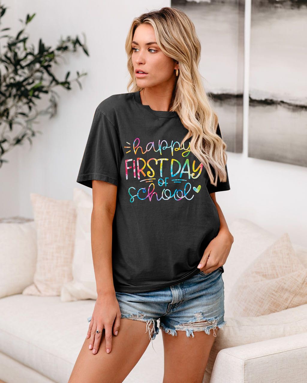 First Day of School Shirt for Women - Cute Teacher Life T-Shirt - Back to School Gift Tee for Teachers & Students - Perfect for Classroom, School Events & Teacher Appreciation