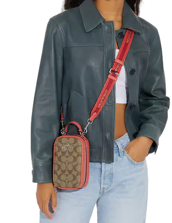 Coach Eva Phone Crossbody Bag in Signature Canvas - Stylish & Compact Purse for Women, Perfect for Everyday Use, Travel, and Shopping