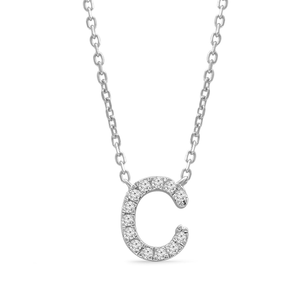 14K Yellow Gold Diamond Initial Charm Necklace - Personalized Classic Jewelry for Women | Perfect Gift for Birthday, Anniversary & Valentine's Day
