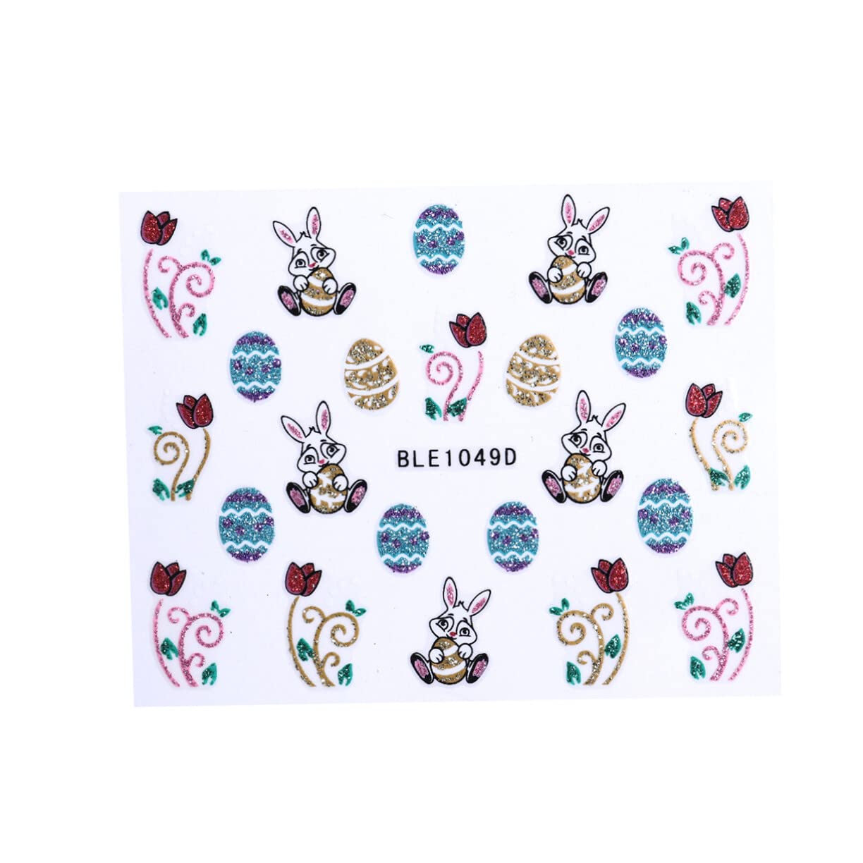 FOMIYES 6 Sheets Bunny Nail Stickers for Kids - Easter Nail Art Decals, Cute Rabbit Nail Wraps & 2D Embellishments - Perfect for DIY Nail Decorations, Birthday Parties & Easter Gifts