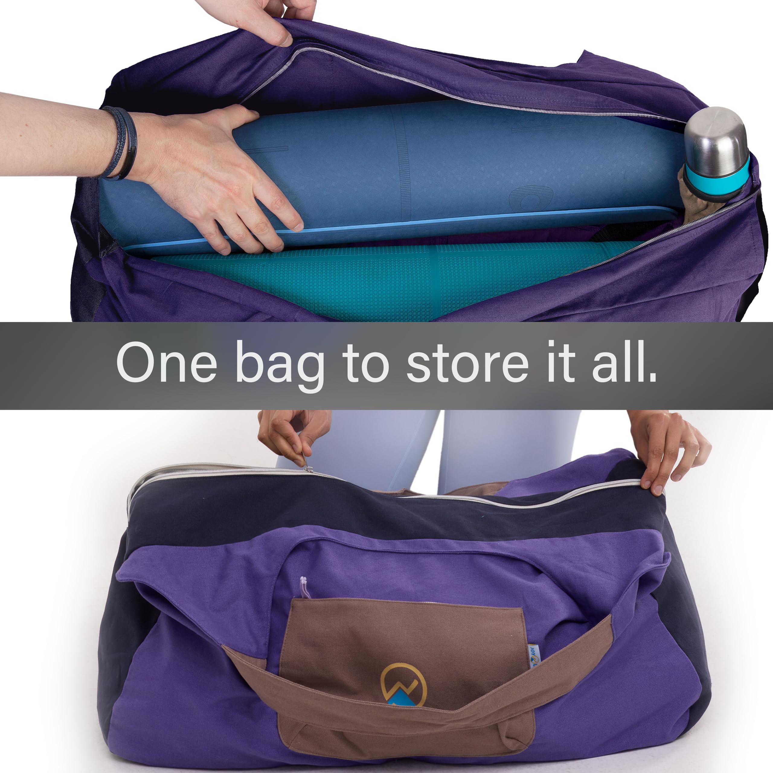 JoYnWell Large Yoga Mat Bag Carrier for Men & Women - Stylish Tote with 4 Pockets | Durable Yoga Mat Bag Fits All Accessories | Lightweight & Easy to Carry (30 Inch) - Perfect for Yoga Class, Gym, Travel & Outdoor Activities