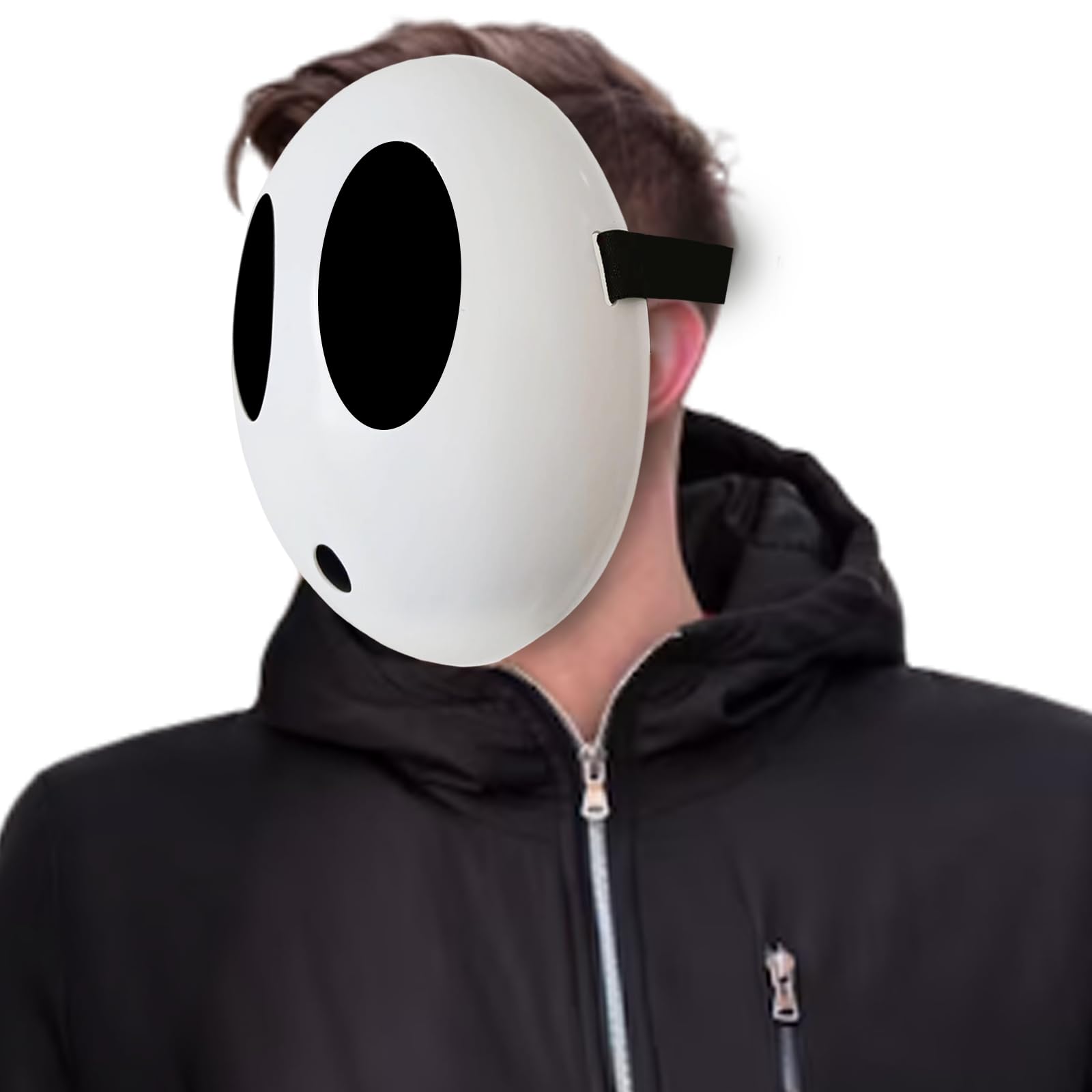 White Shy Guy Mask - Anime & Halloween Cosplay Costume Accessory - Perfect for Halloween Parties, Cosplay Events, and Themed Gatherings