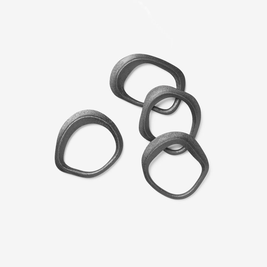 Ferm LIVING Flow Napkin Rings Set of 4 - Modern Scandinavian Tableware for Dinner Parties & Holiday Decor