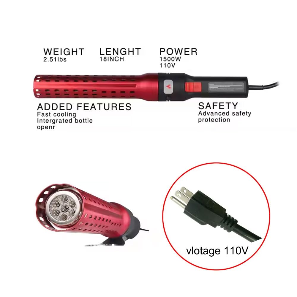 Electric Charcoal Starter & Fire Lighter - Fast Ignition for BBQ, Grill, Fire Pit & Fireplace - Red Chimney Fire Starter for Wood, Charcoal & Outdoor Cooking - Perfect for Camping, Backyard BBQs & Patio Gatherings