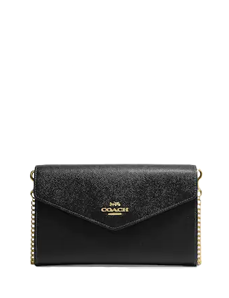 Coach Signature Envelope Clutch Crossbody Bag for Women - Stylish Leather Wallet on Chain (WOC) Purse for Evening Parties, Date Night & Special Occasions