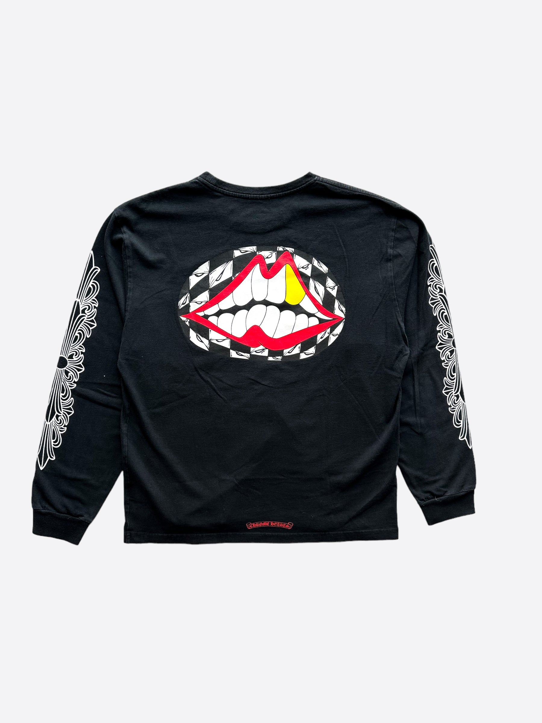 Chrome Hearts Black Matty Boy Chomper Long Sleeve T-Shirt for Men | Gothic Streetwear Fashion | Perfect for Concerts, Night Out & Casual Wear