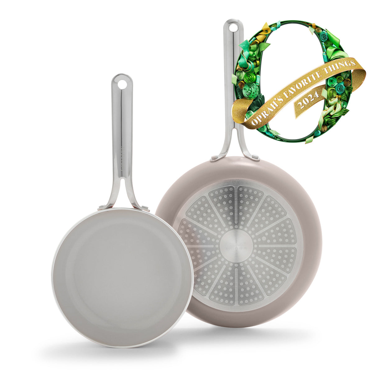 Premium Nova Ceramic Nonstick 8 & 10 Inch Frying Pan Set - PFOA Free, Scratch Resistant Cookware for Healthy Cooking | Perfect for Sauteing, Frying & Omelets | Dishwasher Safe & Oven Safe to 450°F