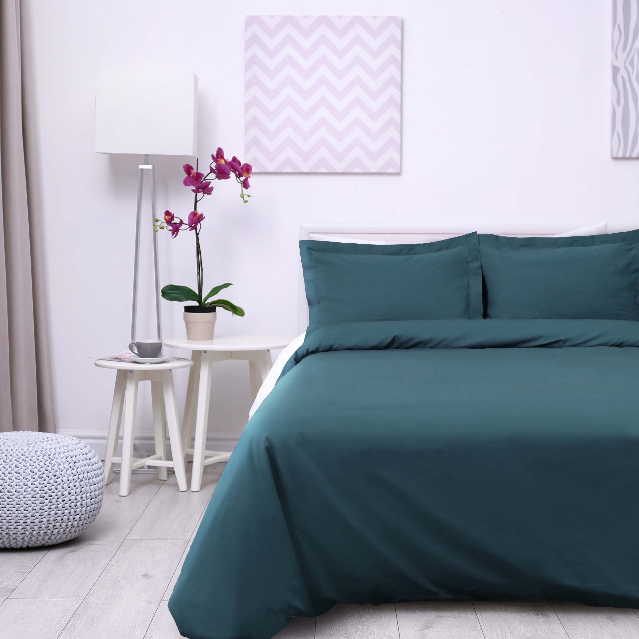 300 Thread Count Cotton Percale Solid Duvet Cover Set - Queen Size, Breathable & Soft Bedding Set for All Seasons - Perfect for Master Bedroom, Guest Room & Hotel Use