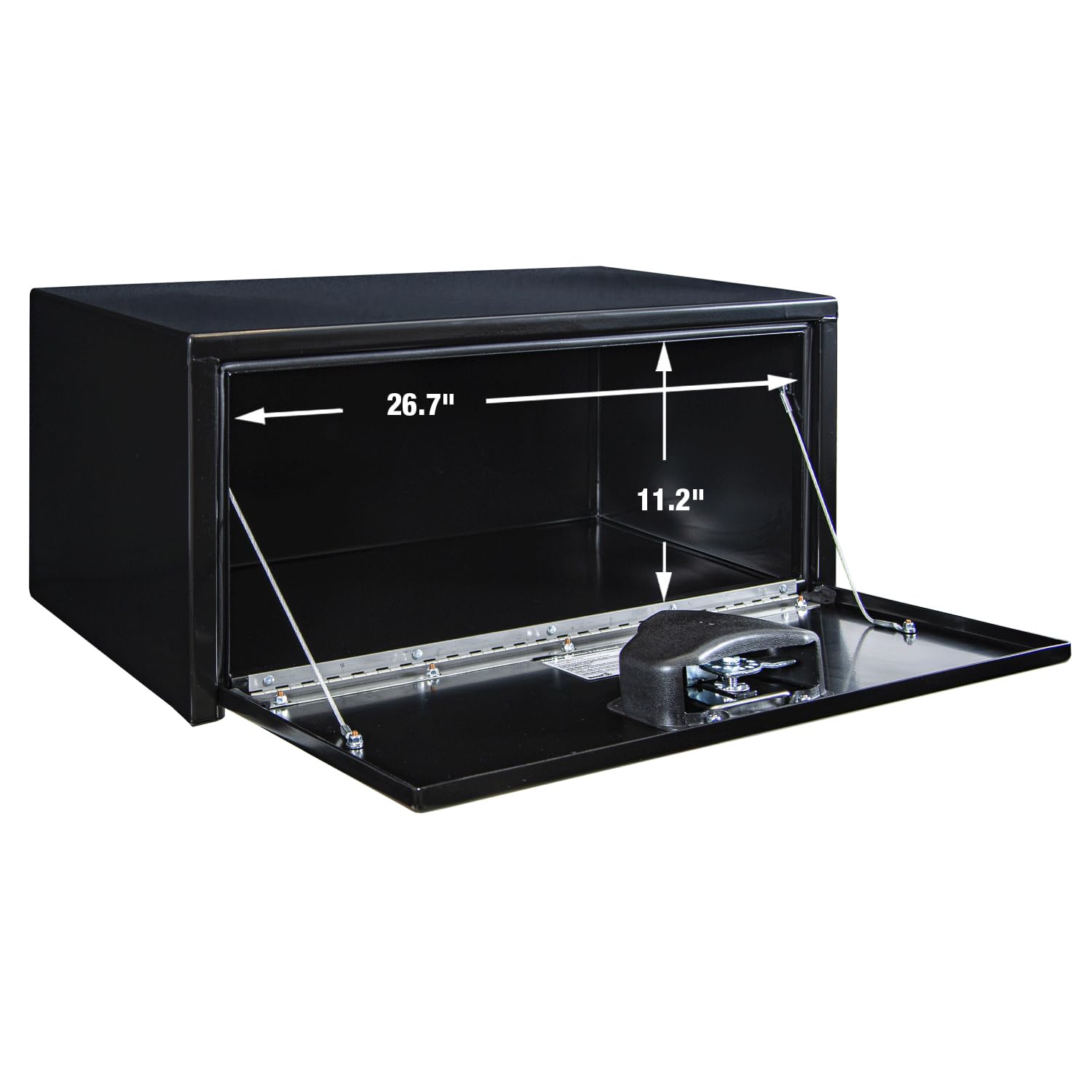 Buyers Products 1703303 Black Steel Underbody Truck Tool Box with Lockable T-Handle Latch - 14x16x30 Inch USA-Made | Secure Storage for Truck Bed Tools & Equipment | Perfect for Work Trucks, Contractors & Off-Road Adventures