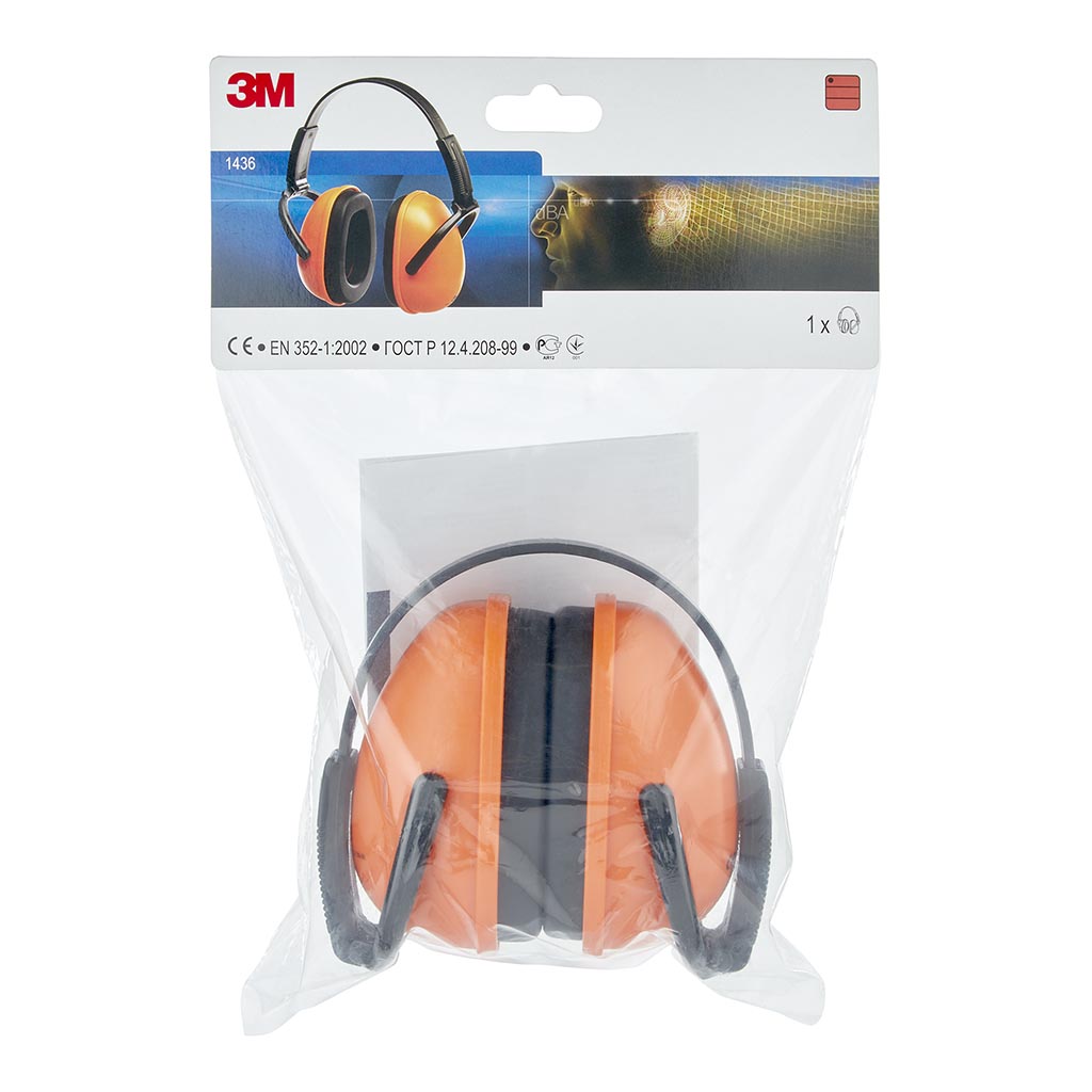 3M Folding Earmuffs Class 5 (1436) - Noise Reduction Safety Ear Protection for Shooting, Construction & Industrial Work - Lightweight Adjustable Hearing Protectors for Men & Women