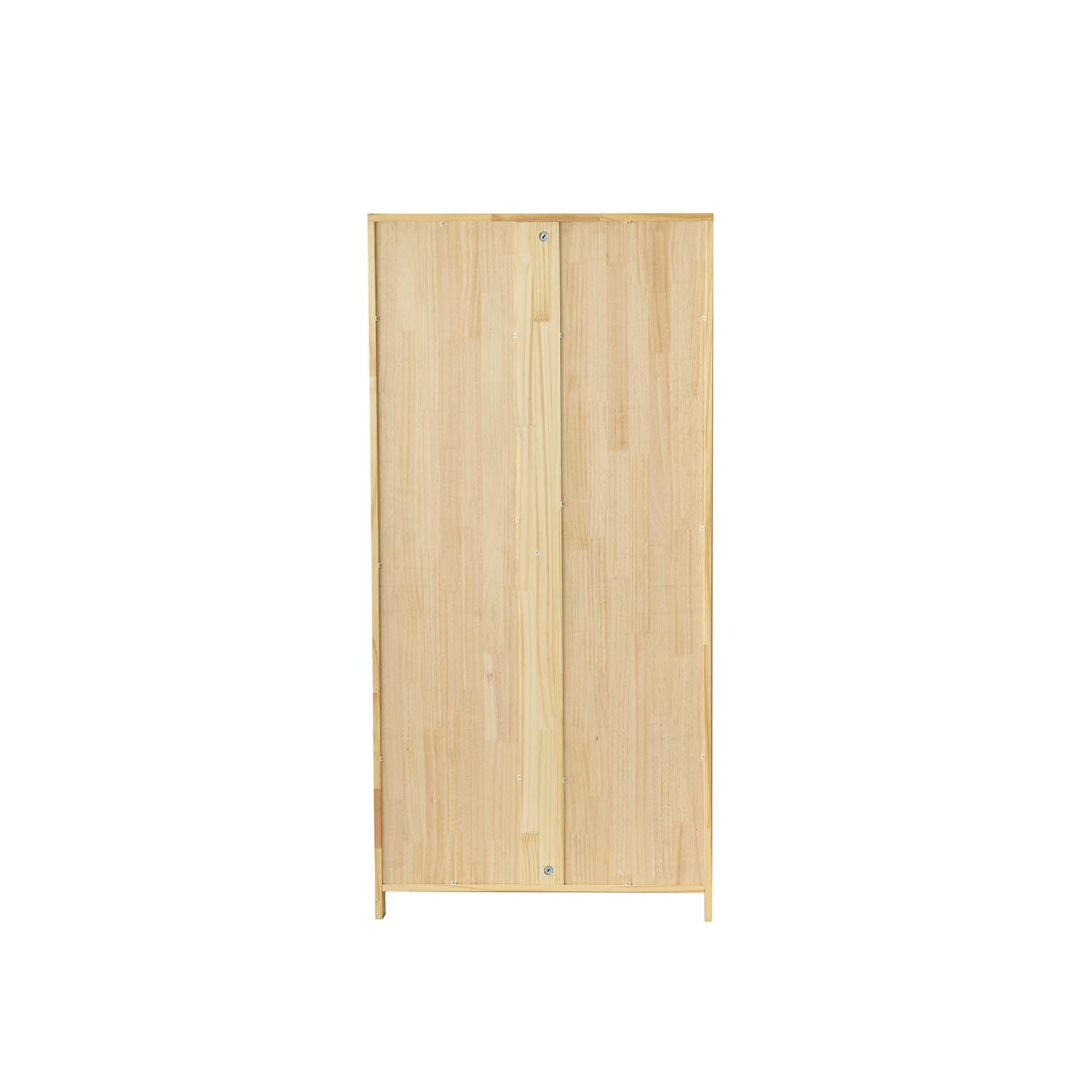 Solid Pine Wood Closet with Raised Doors & 2 Drawers - Natural Finish Wooden Wardrobe for Bedroom Storage & Organization | Perfect for Home, Apartment, Dorm Room Closet Space Saving Solution