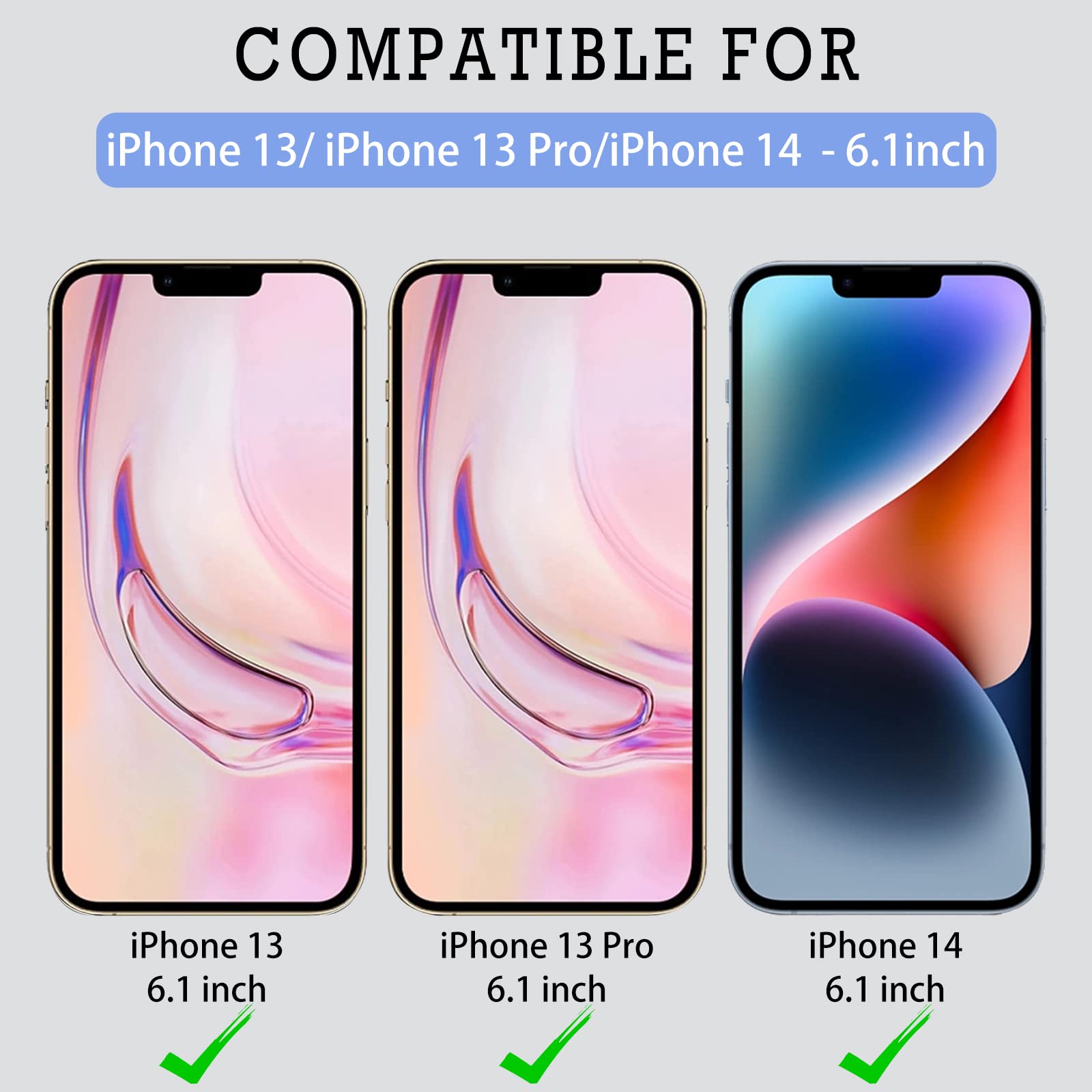 Tempered Glass Screen Protector for iPhone 13/13 Pro/14 with Front Camera Privacy Cover - HD Clear, Anti-Spy Protection, Face ID Compatible - 2 Pack - Perfect for Privacy Protection & Daily Use
