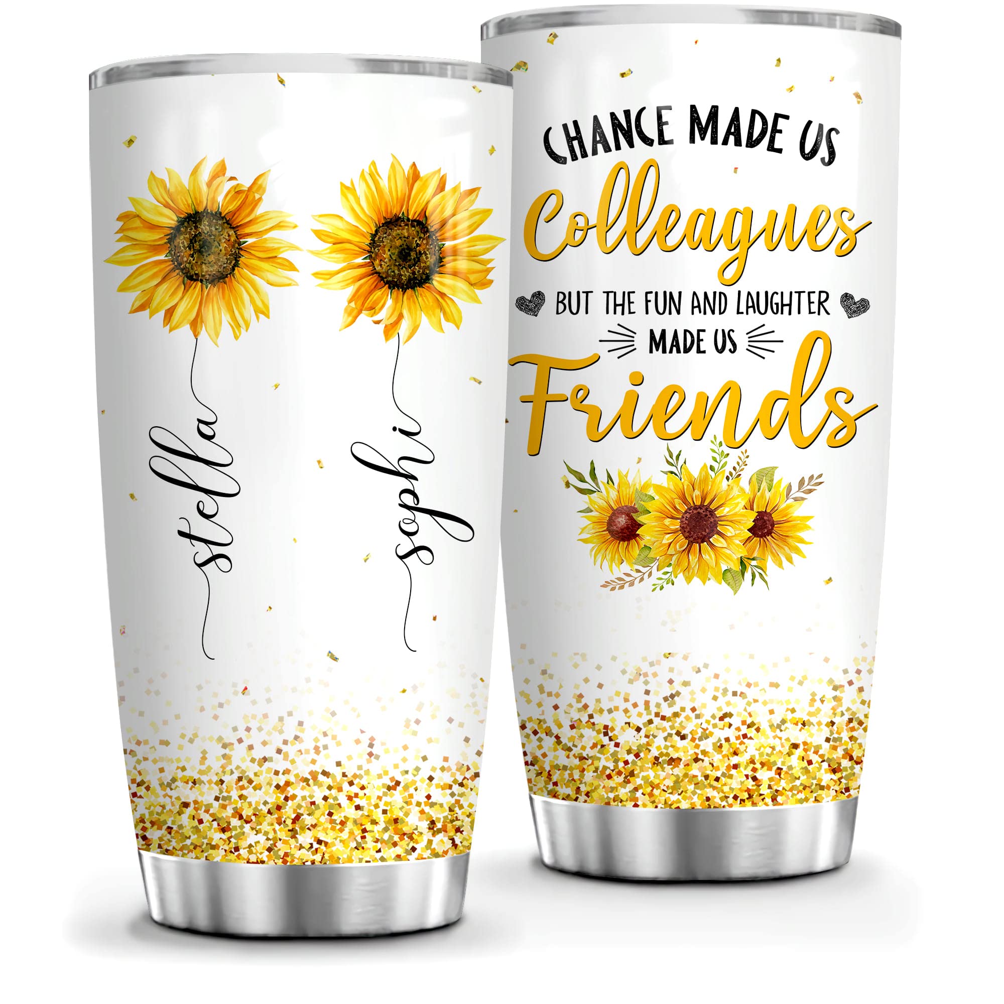 Personalized 20 Oz Travel Tumbler with Lid - Best Friend Birthday Gift for Women, Coworker, Long Distance Friendship, Colleagues | HD-TM271 | Ideal for Office, Travel, Gym & Daily Use