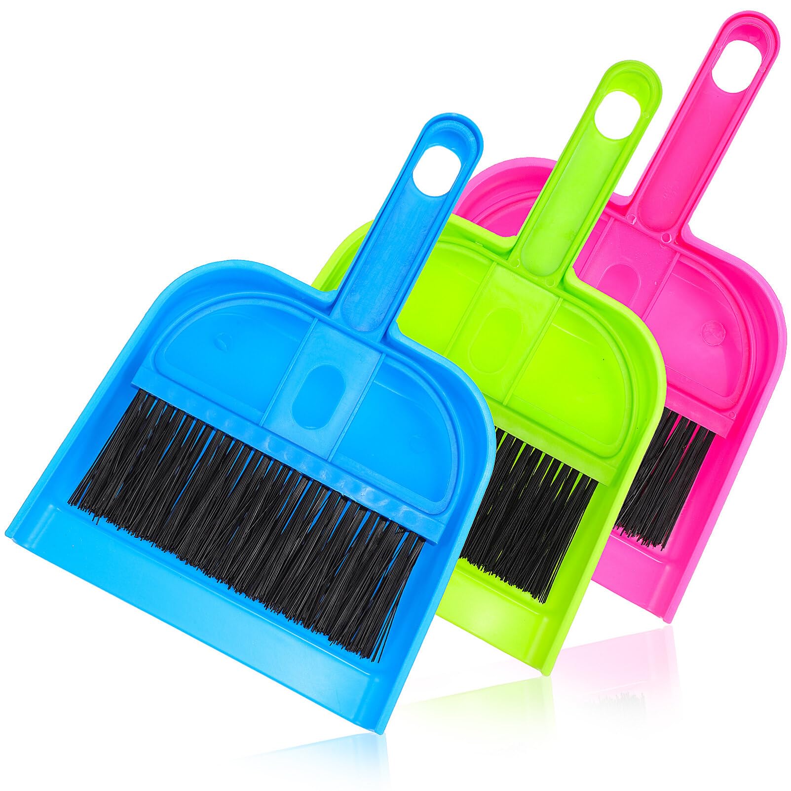 Mini Broom & Dustpan Set - 3 Pack Handheld Cleaning Tools for Kids & Home