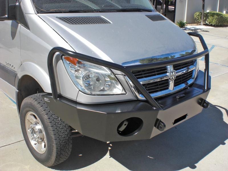 Aluminess Winch Bumper with Brush Guards for Mercedes Sprinter 2007-2013 | Heavy-Duty Front Bumper for Off-Road Adventures & Vehicle Protection
