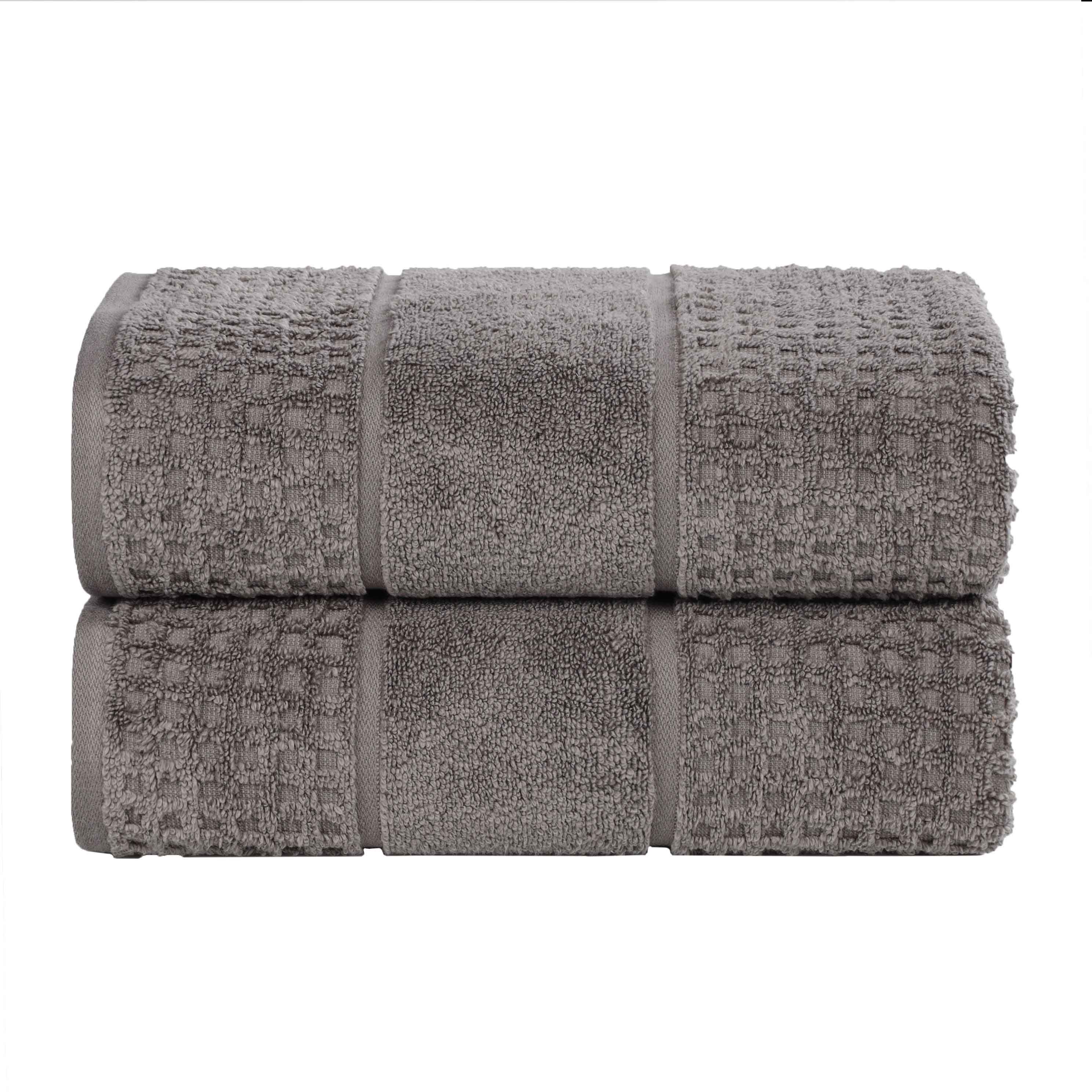 Premium Zero Twist Cotton Waffle Honeycomb Bath Towel Set of 2 - Ultra Soft & Highly Absorbent - Perfect for Spa, Bathroom & Luxury Home Use