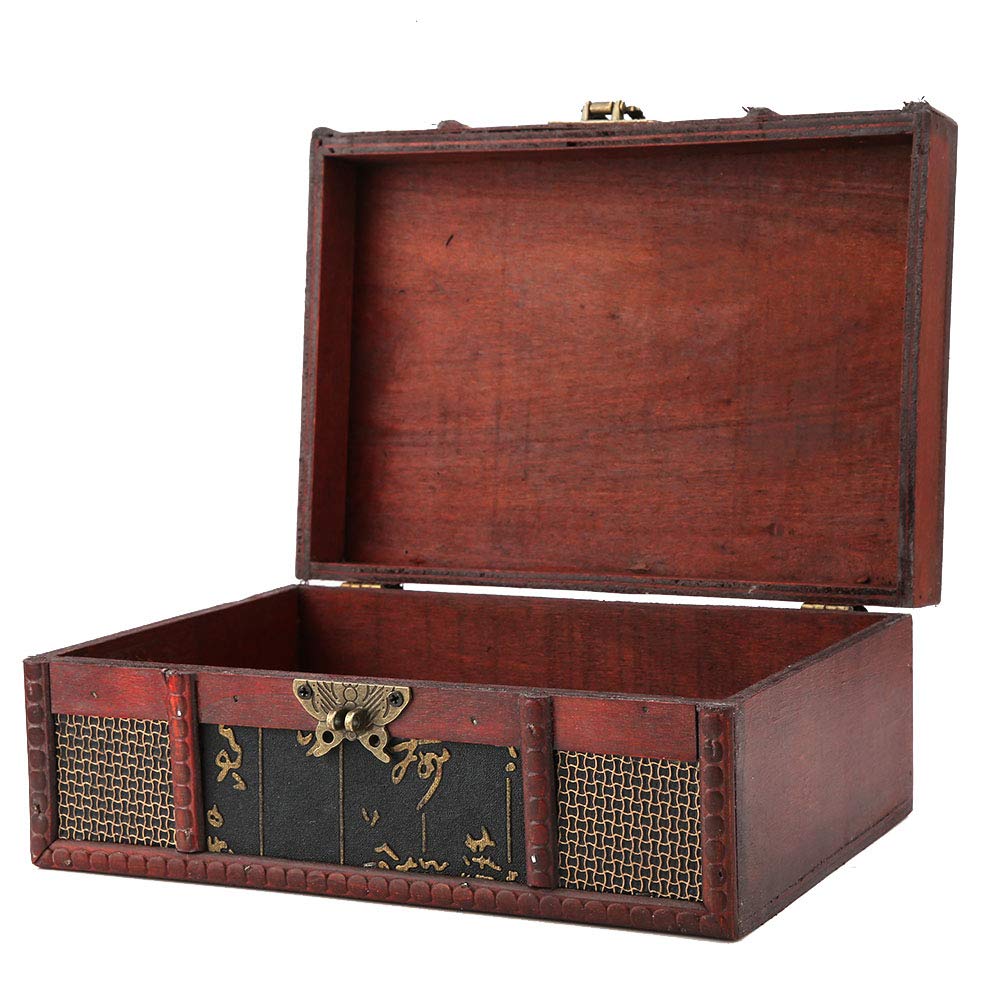 Large Unfinished Wooden Storage Box - Handcrafted Jewelry & Treasure Chest with Straps & Latch - Vintage Home Decor for Bedroom, Living Room & Craft Room Organization