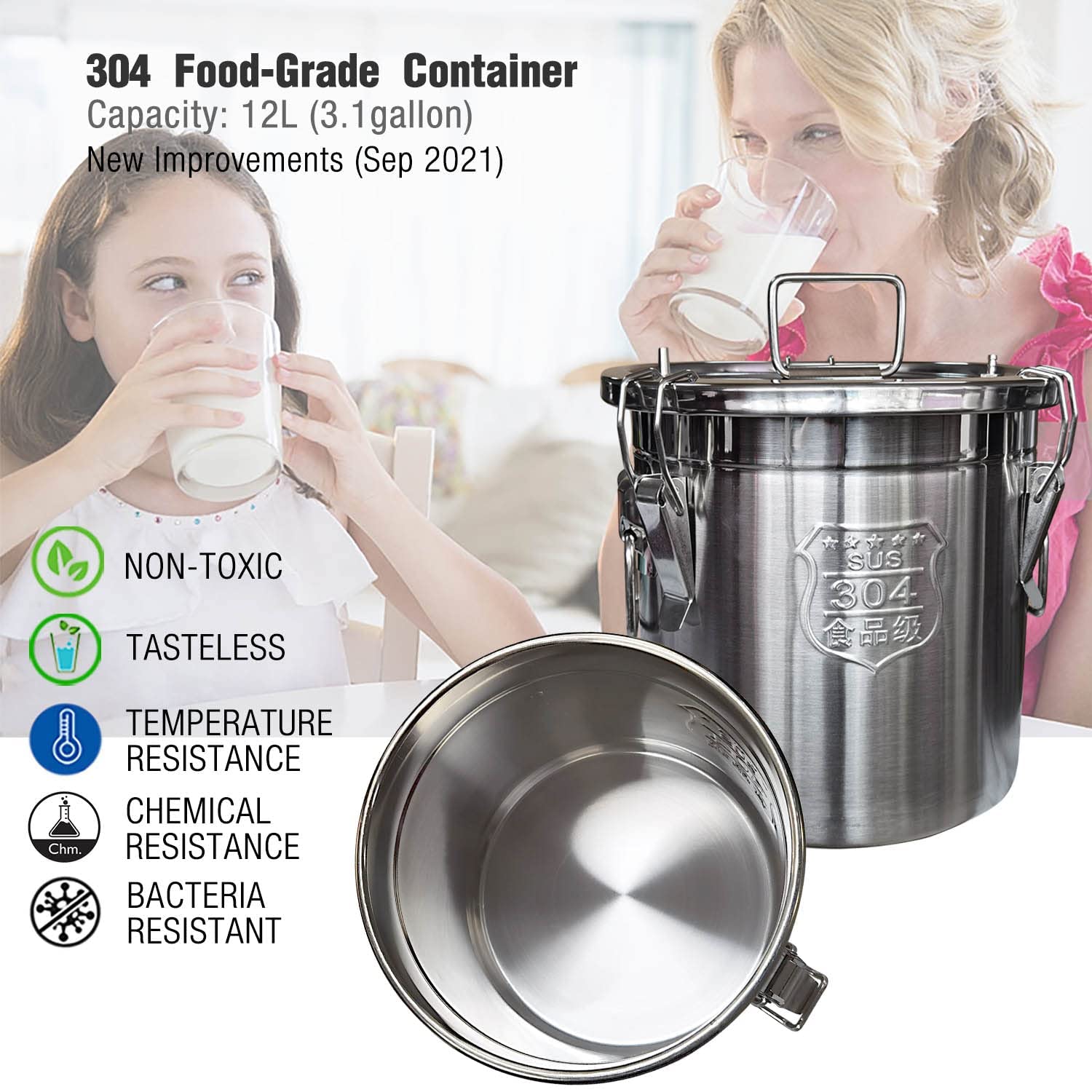 12L Rechargeable Goat Milking Machine with Adjustable Speed & Pulsating Vacuum Pump - 304 Stainless Steel Milk Bucket with Auto Stop Valve - Perfect for Small Farms & Homesteads (Pro Model)