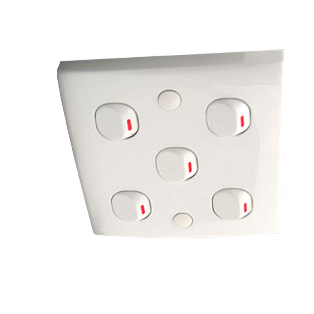 5 Gang Wall Plate Cover - White Light Switch Plate 250V 10A - Durable Electrical Outlet Cover for Home, Office & Commercial Use