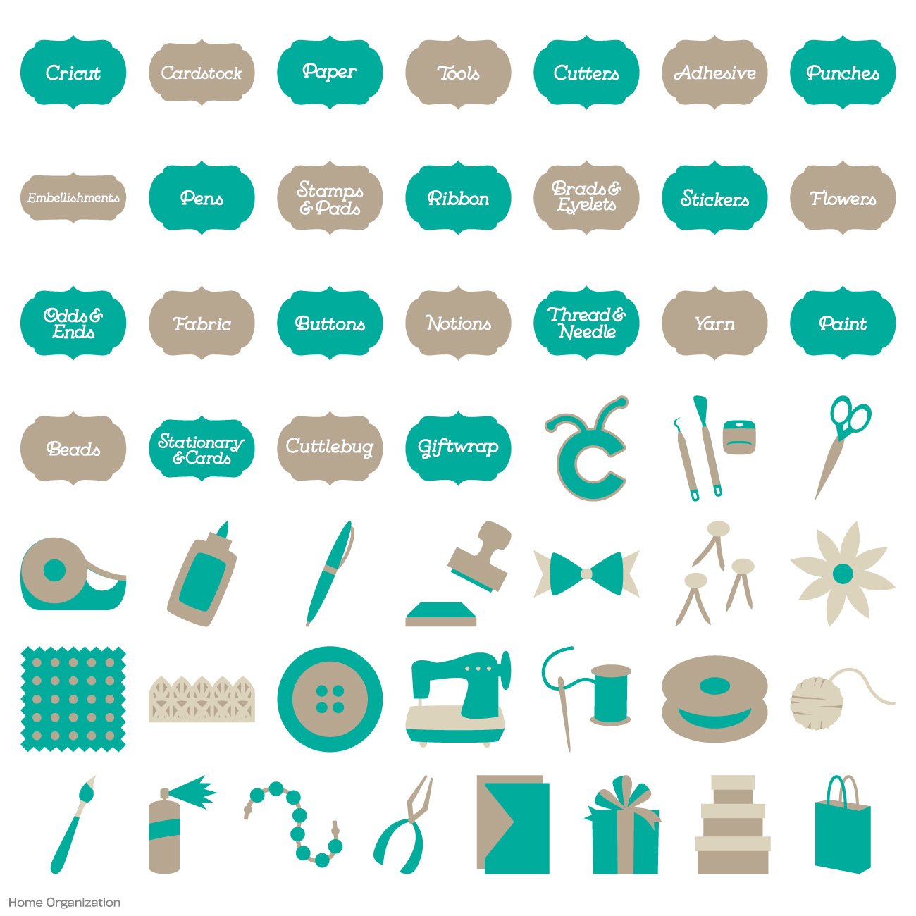 Cricut 2002653 Home Organization Cartridge - Crafting Essentials for DIY Projects, Scrapbooking, and Home Decor