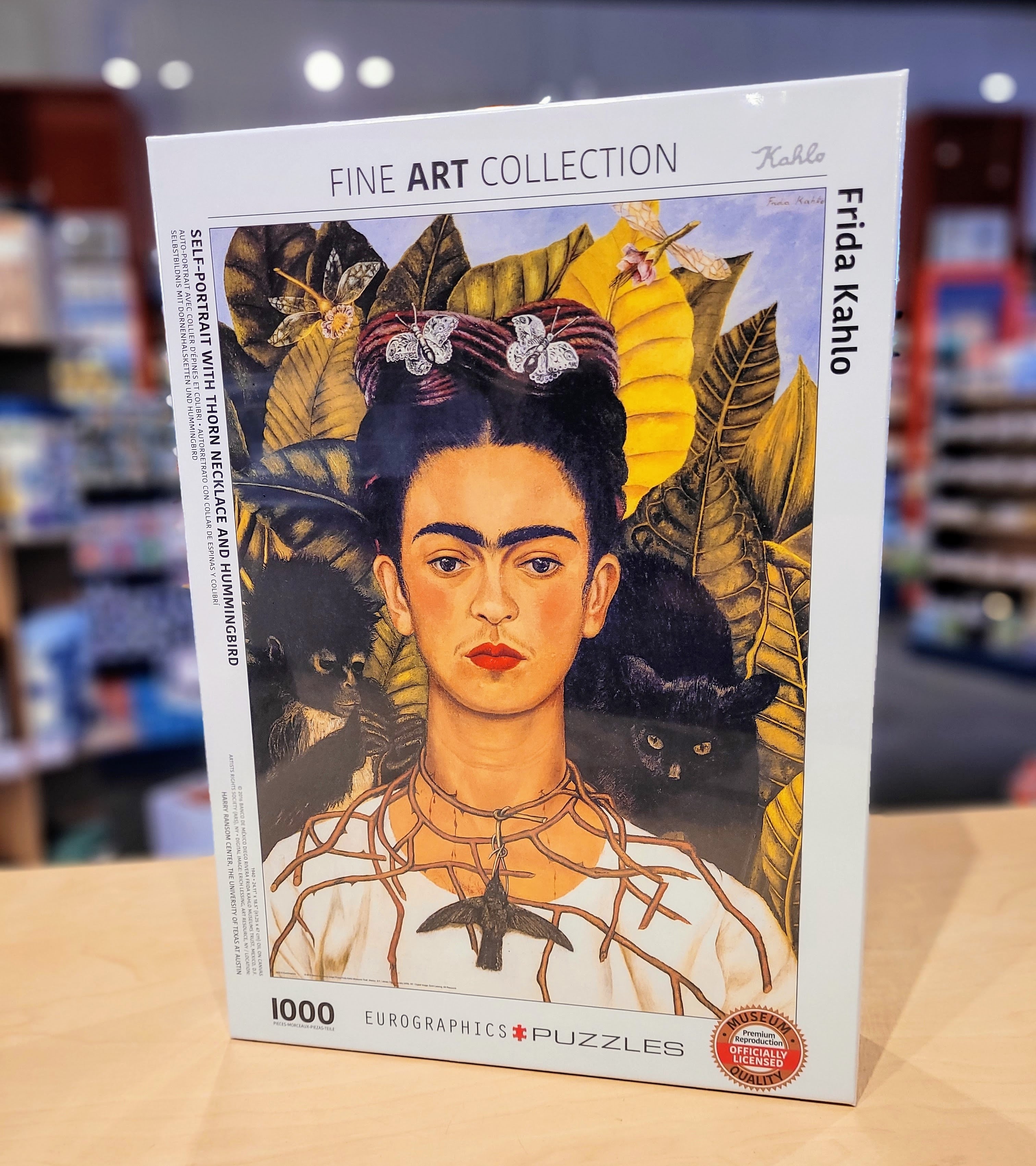 Eurographics 1000-Piece Jigsaw Puzzle - Frida Kahlo Self Portrait with Thorn Necklace - Art Puzzle for Adults, Home Decor & Gift Idea for Puzzle Lovers