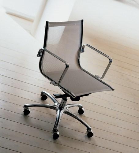 Ergonomic Aluminum Executive Office Chair with Breathable Mesh Seat - Perfect for Home Office, Conference Rooms & Corporate Workspaces