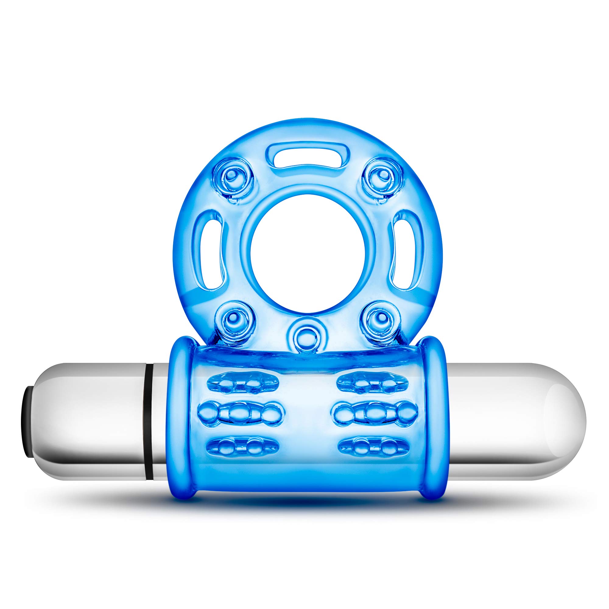 10 Function Vibrating Bull Cock Ring for Men & Couples - Stay Hard, Thicker & Stronger Erections - Male Enhancement Sex Toy - Blue - Perfect for Spicing Up Intimate Moments & Enhancing Performance