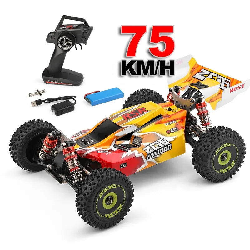 WLtoys 144010 1/14 Scale 2.4Ghz 4WD Brushless RC Car - 70km/h High Speed Off-Road Racing Buggy for Adults & Kids - Perfect for Backyard, Park & Dirt Track Racing