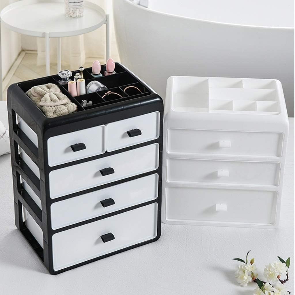 4-Tier White Plastic Storage Cabinet - Organizer Wardrobe Drawer for Home, Office & Closet Organization - Perfect for Bedroom, Bathroom, and Kids' Room Storage Solutions