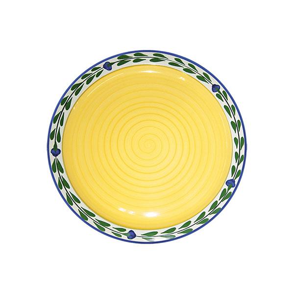 Bella Flora Round Serving Platter - White, Yellow, Blue & Green Colors | Elegant Appetizer & Dessert Tray for Parties, Weddings & Home Decor
