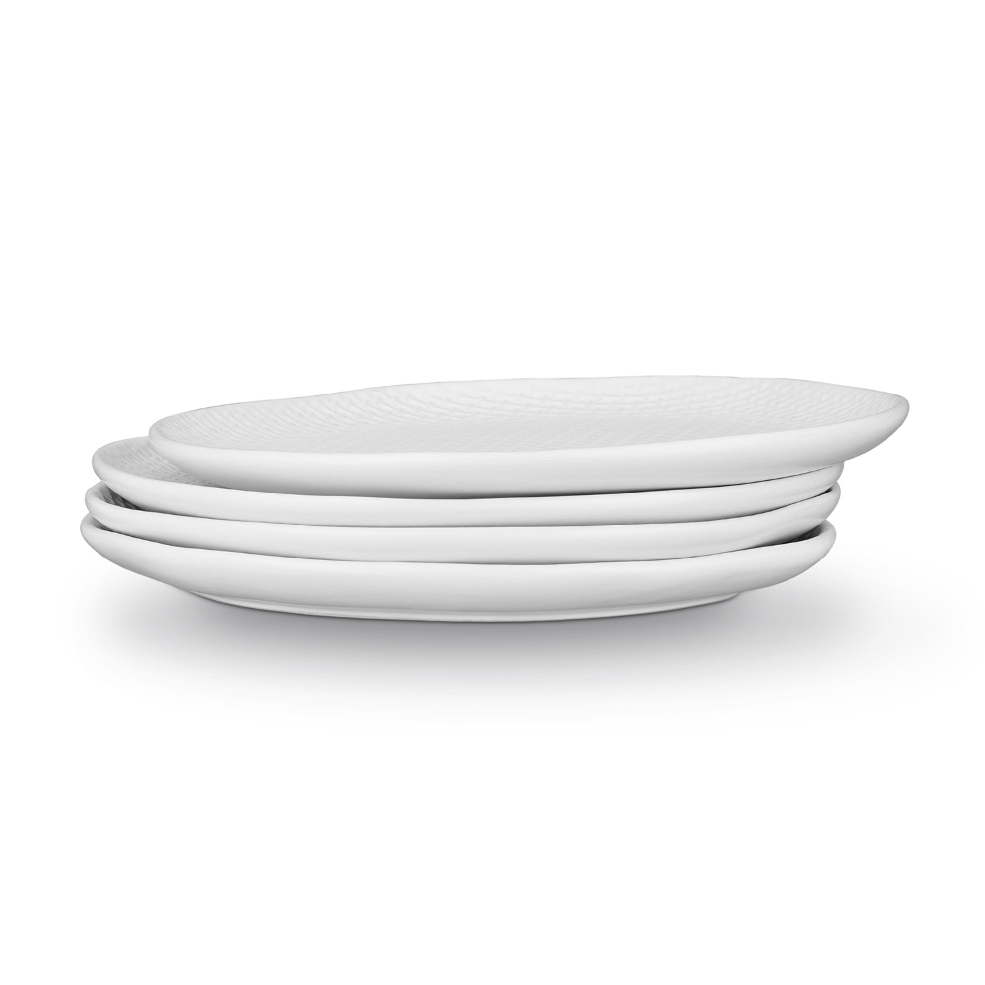 Premium Stoneware Dinner Plates - Set of 4 White Ceramic Plates for Everyday Use, Microwave & Dishwasher Safe - Elegant Dinnerware for Home, Restaurant & Special Occasions