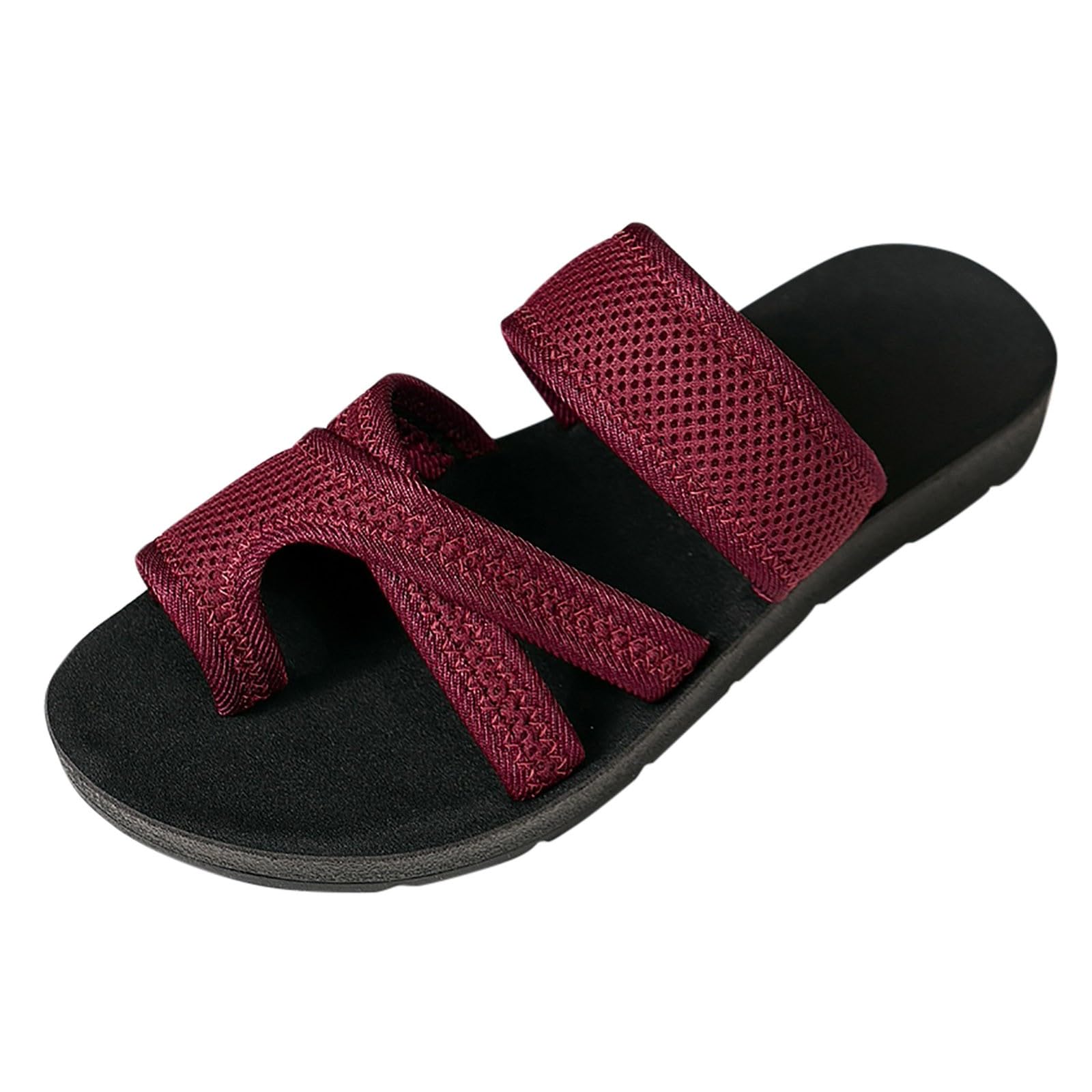 Women's Orthotic Sport Sandals - Breathable Washable Flat Sandals for Summer | Comfortable Open Toe Knit Walking Sandals for Women | Perfect for Beach, Travel & Casual Outings
