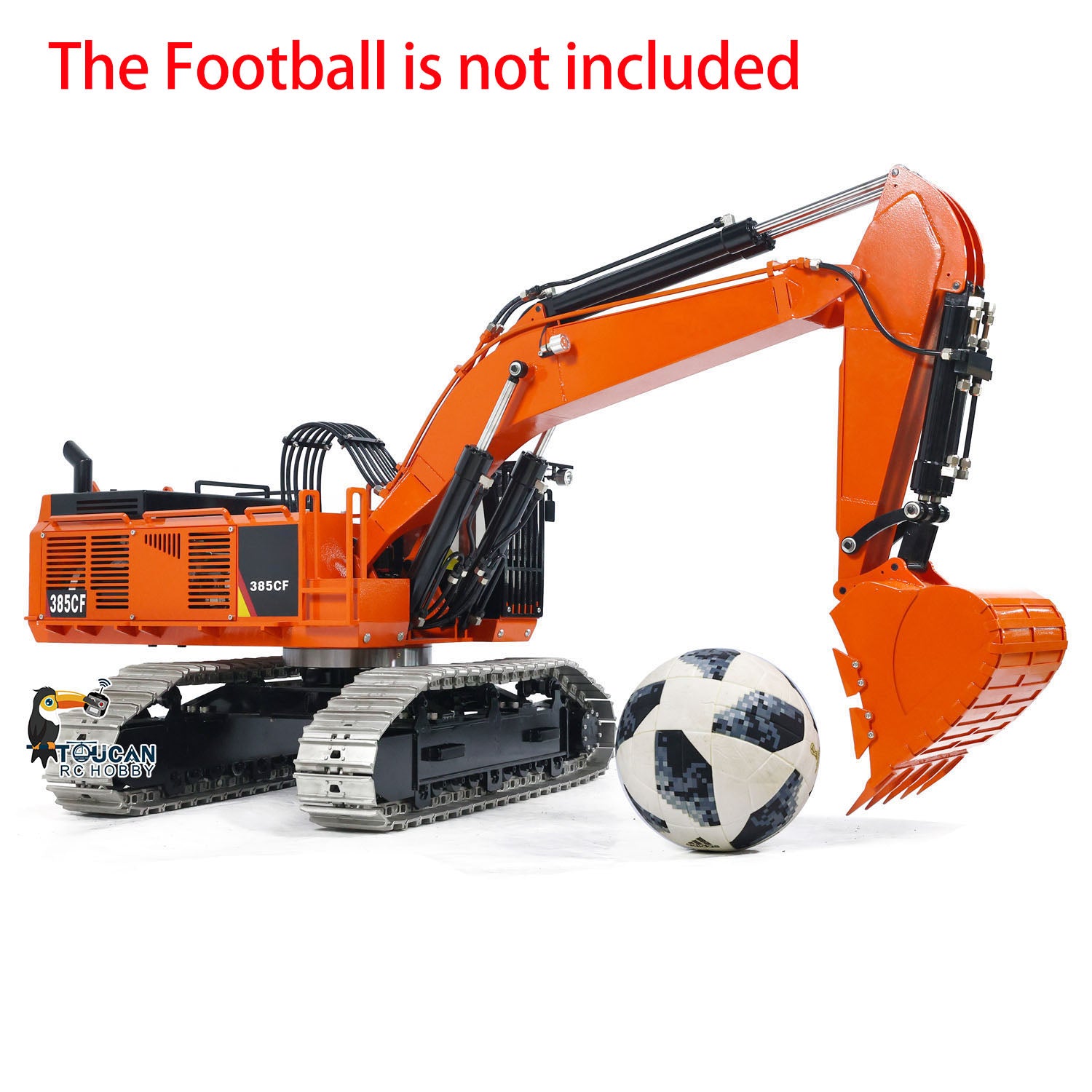 TOUCAN 1/8 Scale 385CF Metal Hydraulic RC Excavator - 150KG Heavy Duty Remote Control Digger, RTR (Ready to Run) Upgraded Version - Perfect for Construction Simulation, Backyard Digging, and RC Hobby Enthusiasts