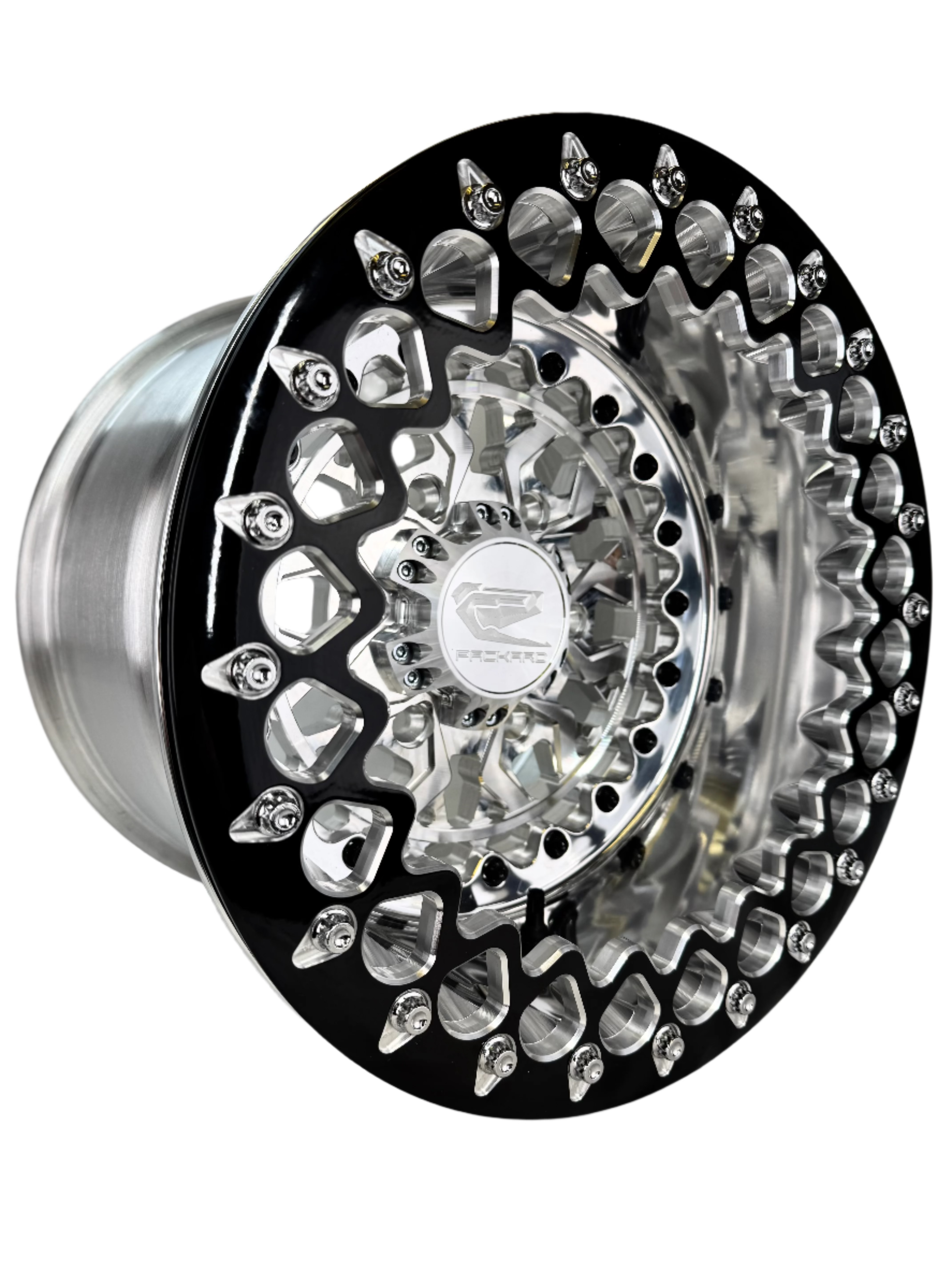 Apollo FF Forged Polished Beadlock Wheels - Silver Maverick R 6x139.7 (Set of 4) | Off-Road & Street Performance | Perfect for Ford F-150, Toyota Tacoma & Jeep Wrangler