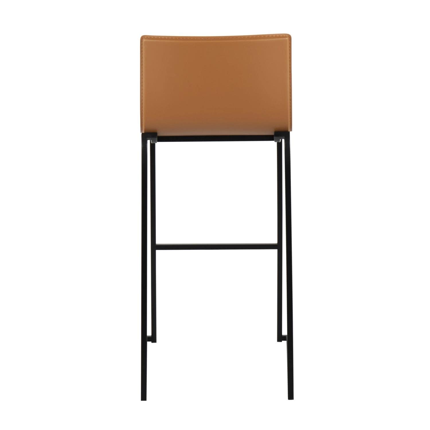 LumiSource Mara Bar Stool Set of 2 - Modern Black Counter Height Bar Chairs with Back Support - Perfect for Kitchen Island, Breakfast Nook & Home Bar Decor