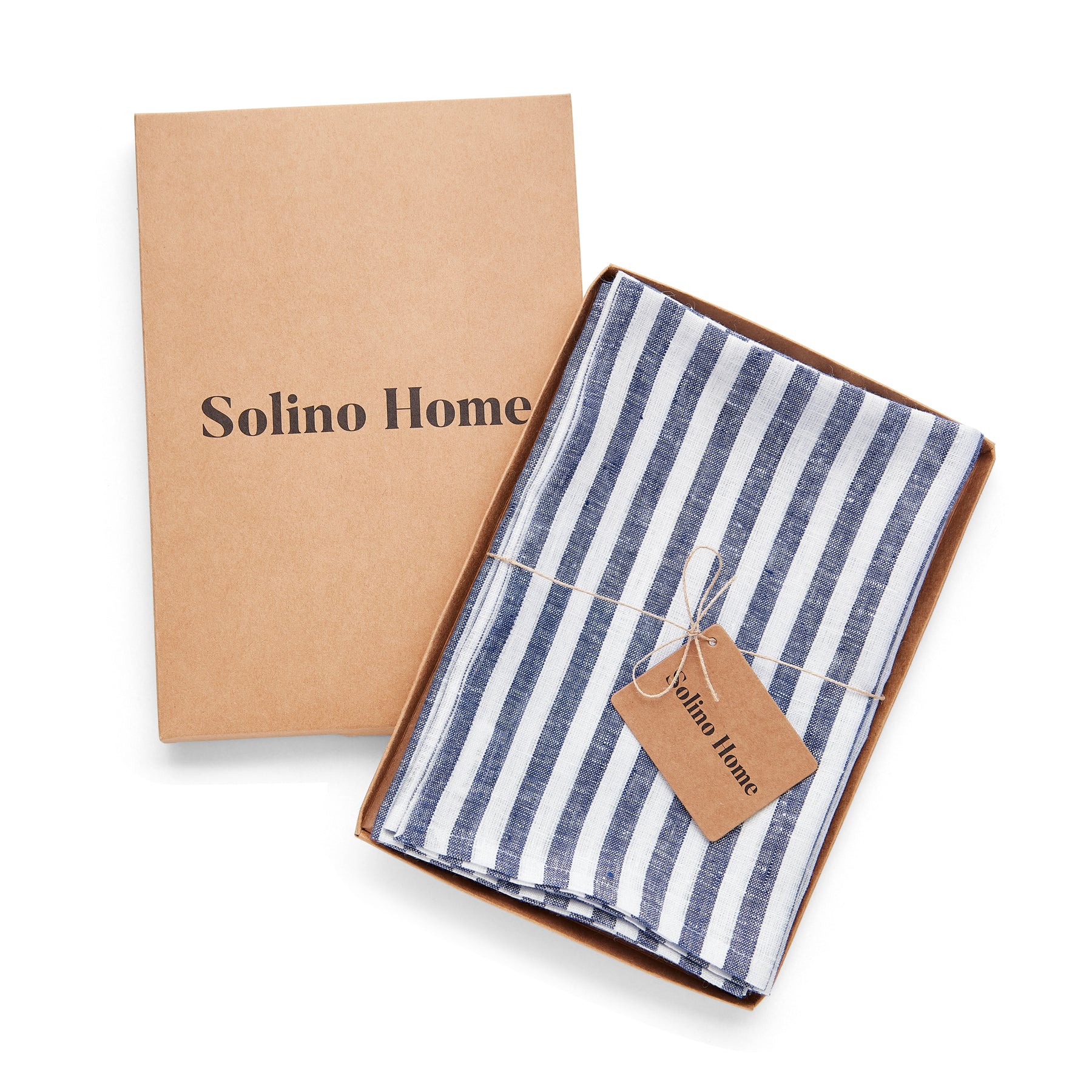 Amalfi Stripe Cotton Napkins Set of 12 - Premium Dinner Napkins for Formal Dining, Parties & Holiday Table Decor - Elegant Italian-Inspired Table Linens