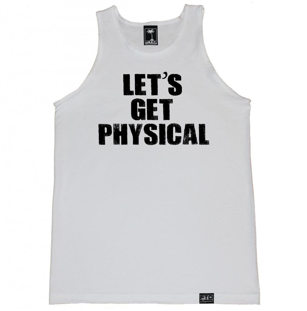 FTD Apparel Men's 'Let's Get Physical' Sleeveless Workout Tank Top - Gym, Running & Fitness Training